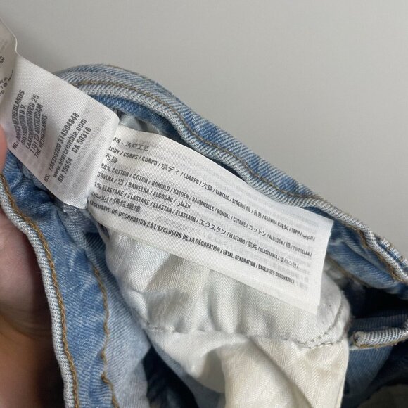 Abercrombie & Fitch Mid Rise Boyfriend Light Wash Distressed Jeans Size 25 0S - Picture 7 of 7